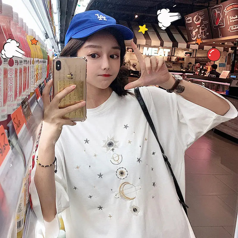 Cotton Planetary Alignment Oversize T Shirt