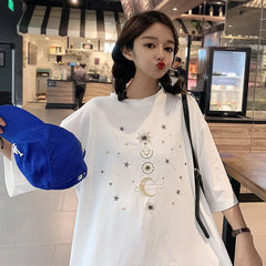 Cotton Planetary Alignment Oversize T Shirt White / M