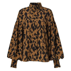 Cotton Polyester Blouse with Aesthetic Print Ruffled Sleeve