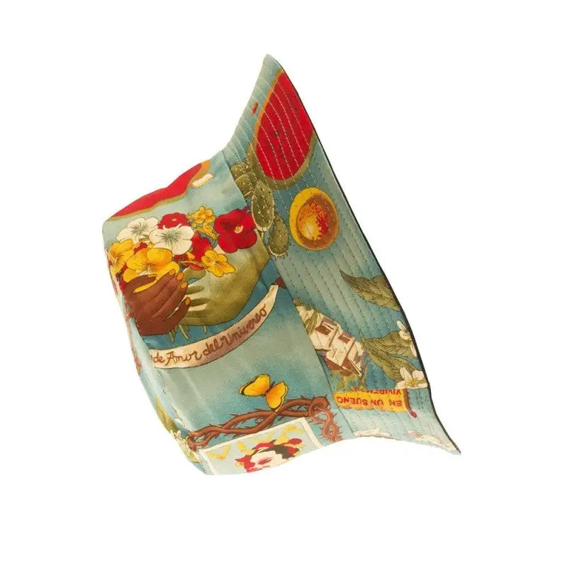 Cotton Polyester Flower Pattern Bucket Hat 56-58 cm