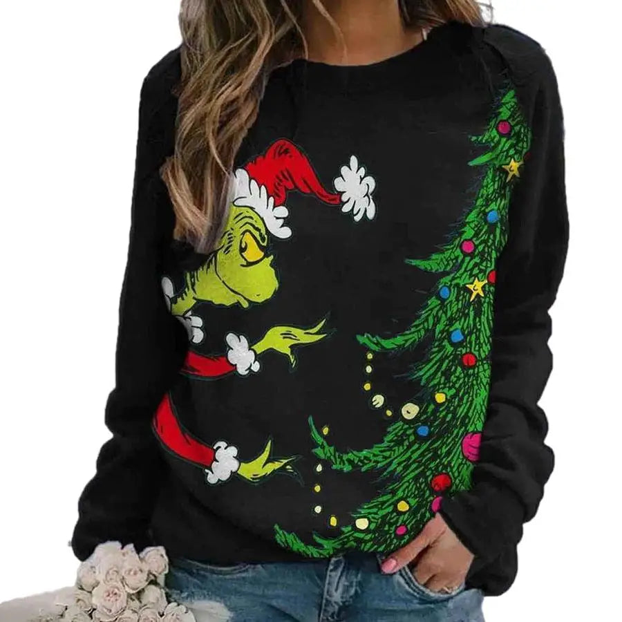 Cotton Polyester Grinch Ugly Christmas Sweatshirt