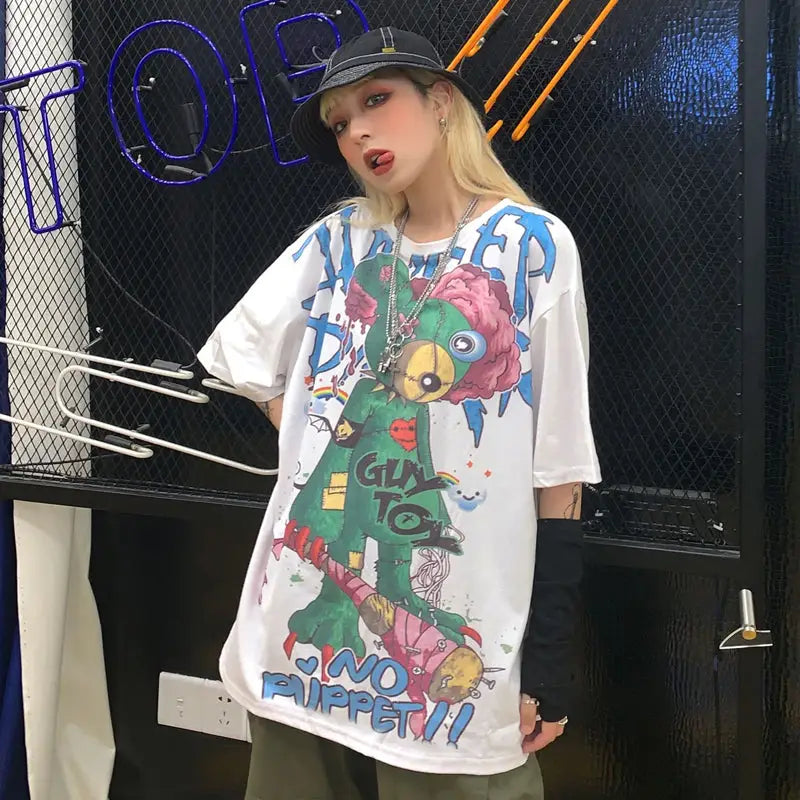 Cotton Polyester Guy Toy Puppet Oversized T-Shirt