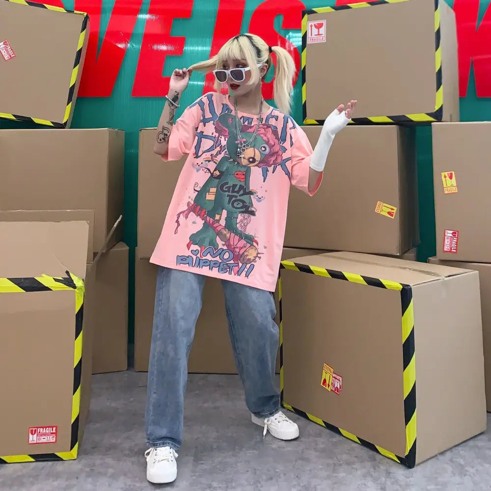 Cotton Polyester Guy Toy Puppet Oversized T-Shirt