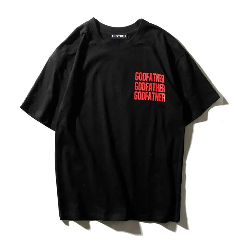 Cotton Polyester Illuminati Eye Godfather Print T-Shirt