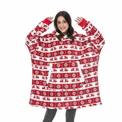 Cotton Polyester Oversize Warm Blanket Hoodie Christmas 1