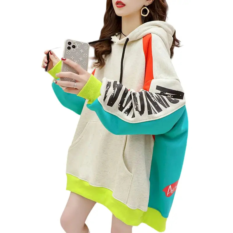 Cotton Polyester Oversized Long Sleeve Hoodie White / M