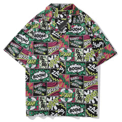 Cotton Poplin Short Sleeve Shirt Easy Fit Green / M