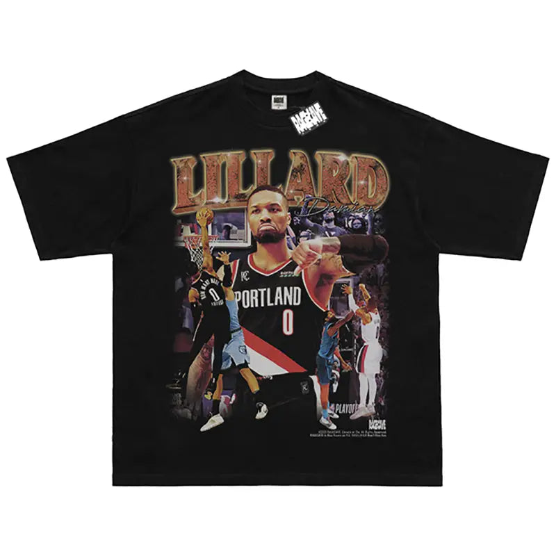 Cotton Portrait Lillard Short-Sleeved T-Shirt