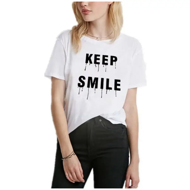 Cotton Positive Vibes T-Shirts for Everyday Wear Keep Smile