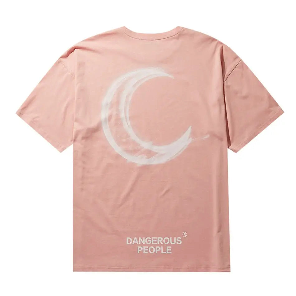 Cotton Printed Moon Short Sleeve T Shirt