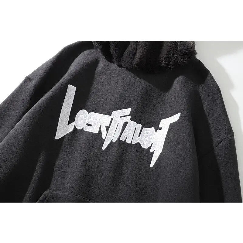 Cotton Rabbit Ears Oversized Hoodie