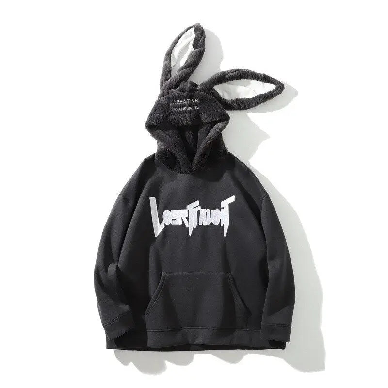 Cotton Rabbit Ears Oversized Hoodie