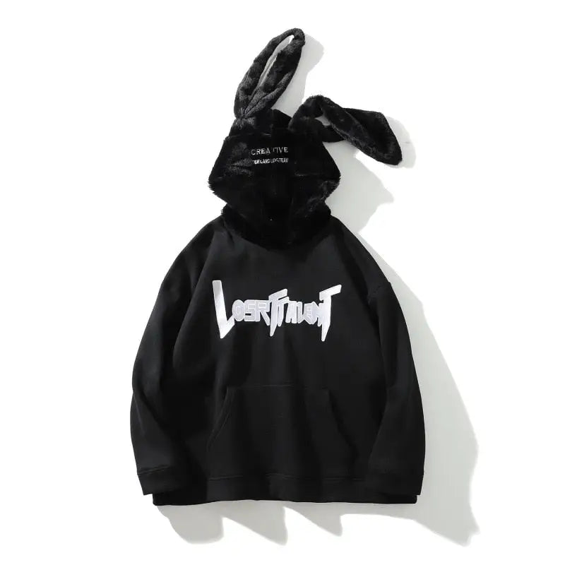Cotton Rabbit Ears Oversized Hoodie