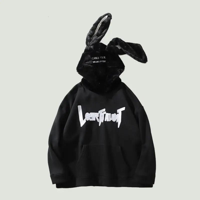 Cotton Rabbit Ears Oversized Hoodie