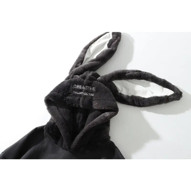 Cotton Rabbit Ears Oversized Hoodie