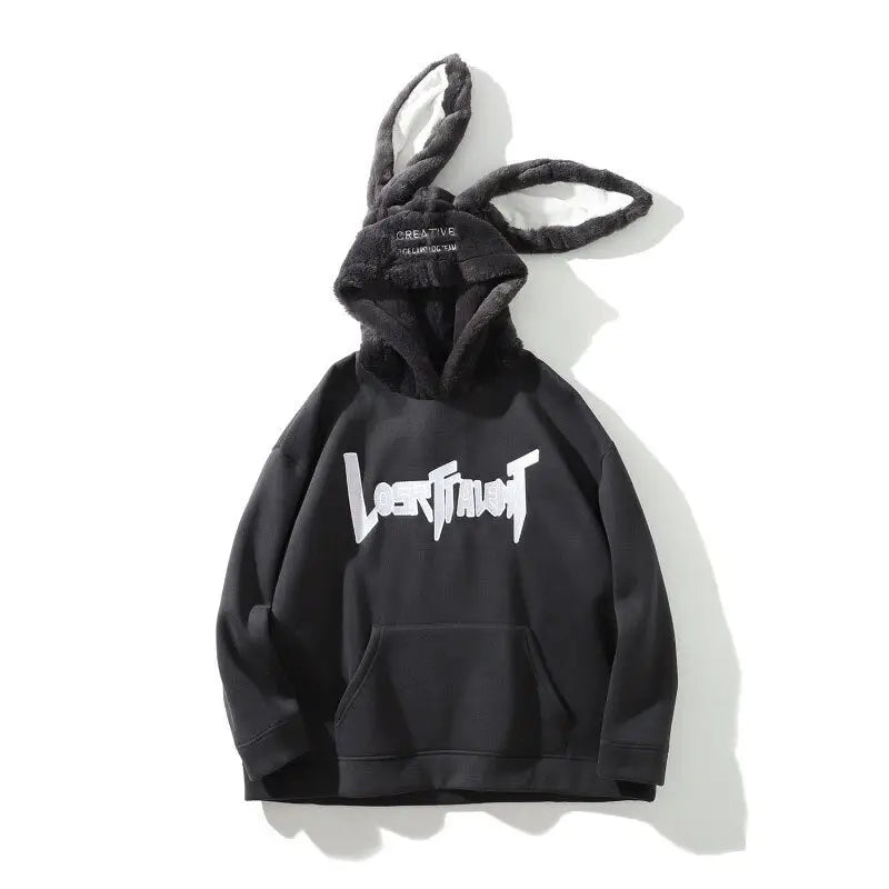 Cotton Rabbit Ears Oversized Hoodie