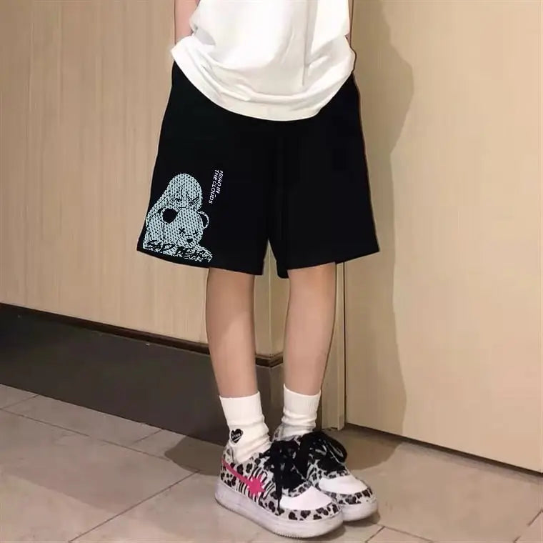 Cotton Short Pant Clouds Sad Bear Anime Design