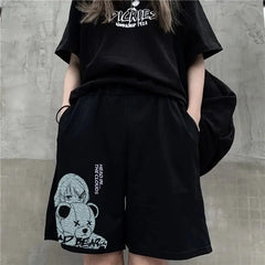 Cotton Short Pant Clouds Sad Bear Anime Design
