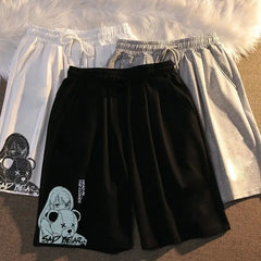 Cotton Short Pant Clouds Sad Bear Anime Design