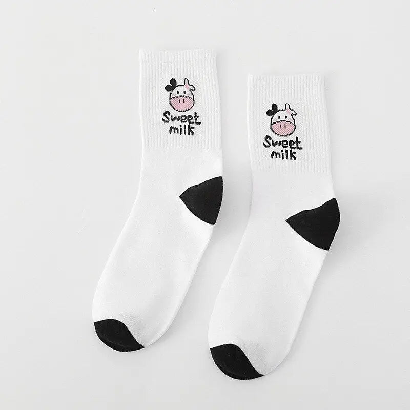 Cotton Socks One Size Coolest Style Butterfly / Black