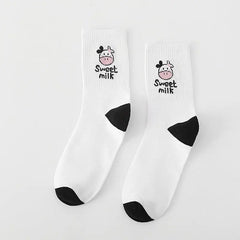 Cotton Socks One Size Coolest Style Butterfly / Black