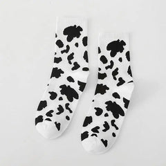 Cotton Socks One Size Coolest Style Cow. / Black