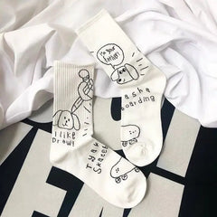 Cotton Socks One Size Coolest Style Dog / Black