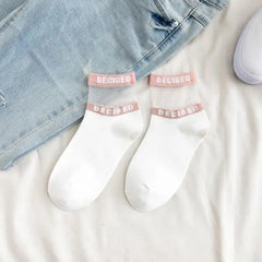 Cotton Socks One Size Coolest Style White-Decide / Black