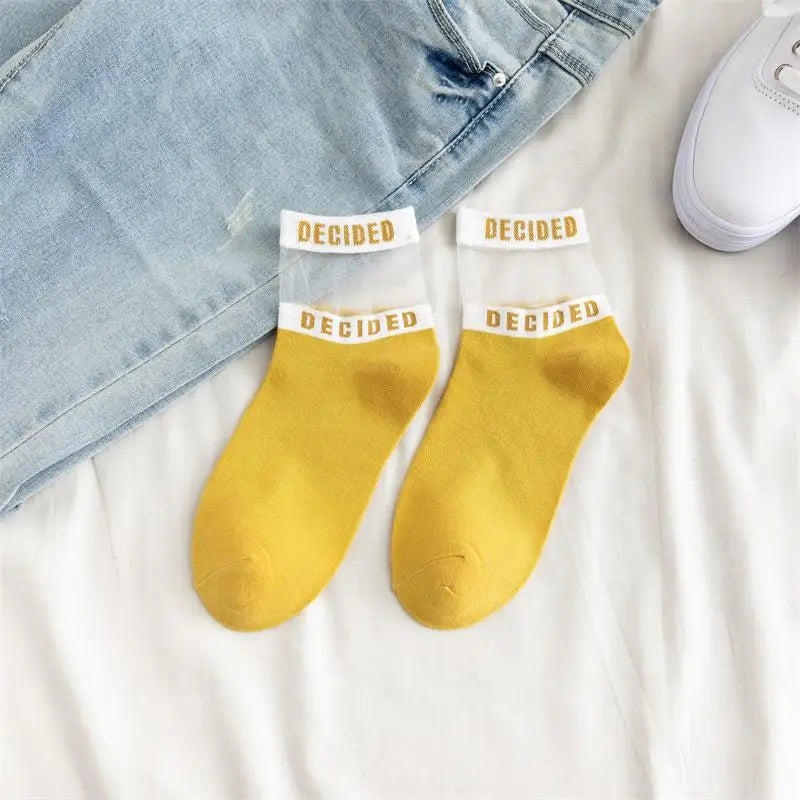 Cotton Socks One Size Coolest Style Yellow / Black
