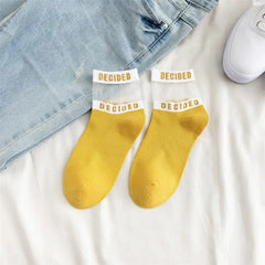 Cotton Socks One Size Coolest Style Yellow / Black