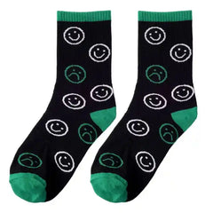 Cotton Socks with Geometric Smiley Face Hip Hop Style Happy