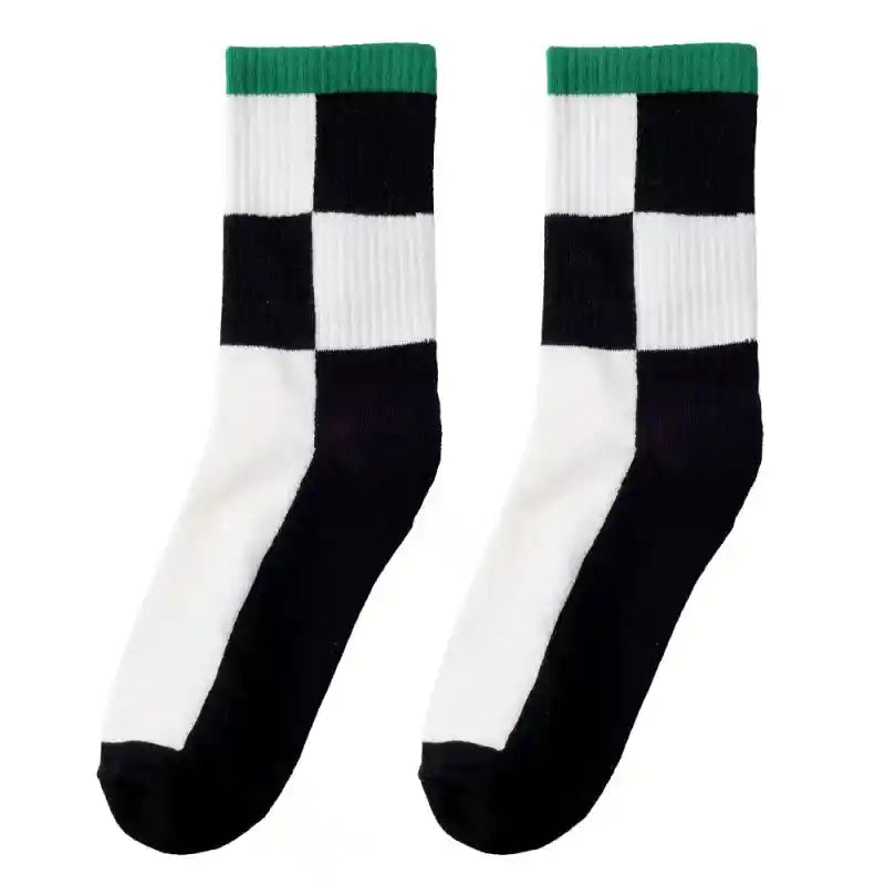 Cotton Socks with Geometric Smiley Face Hip Hop Style