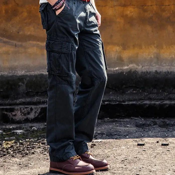 Cotton Straight Cargo Pants trans2entext Military Style