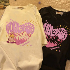 Cotton T Shirt Dual Match Heart Style Printed Design