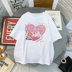 Cotton T Shirt Dual Match Heart Style Printed Design White