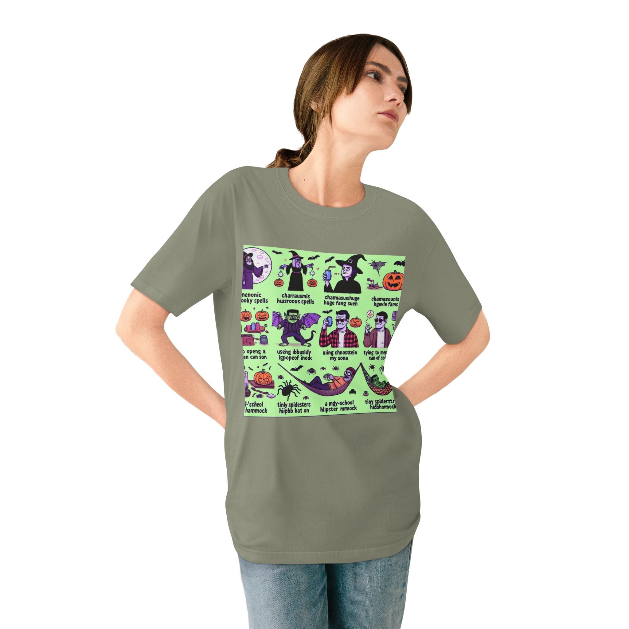 Cotton T Shirt Enchantingly Eerie Halloween Meme Style
