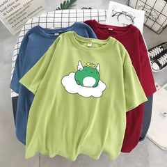 Cotton T-Shirt Kawaii Design Frog Angel