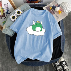 Cotton T-Shirt Kawaii Design Frog Angel