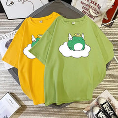 Cotton T-Shirt Kawaii Design Frog Angel