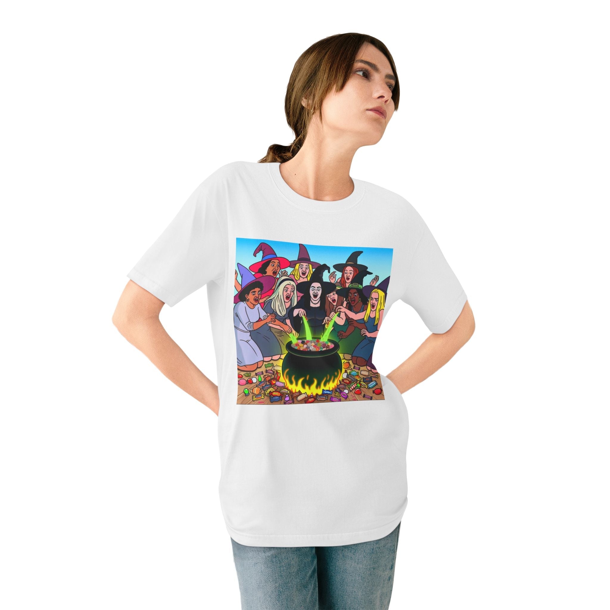 Cotton T Shirt Multicultural Witch Party Ghoul Gathering