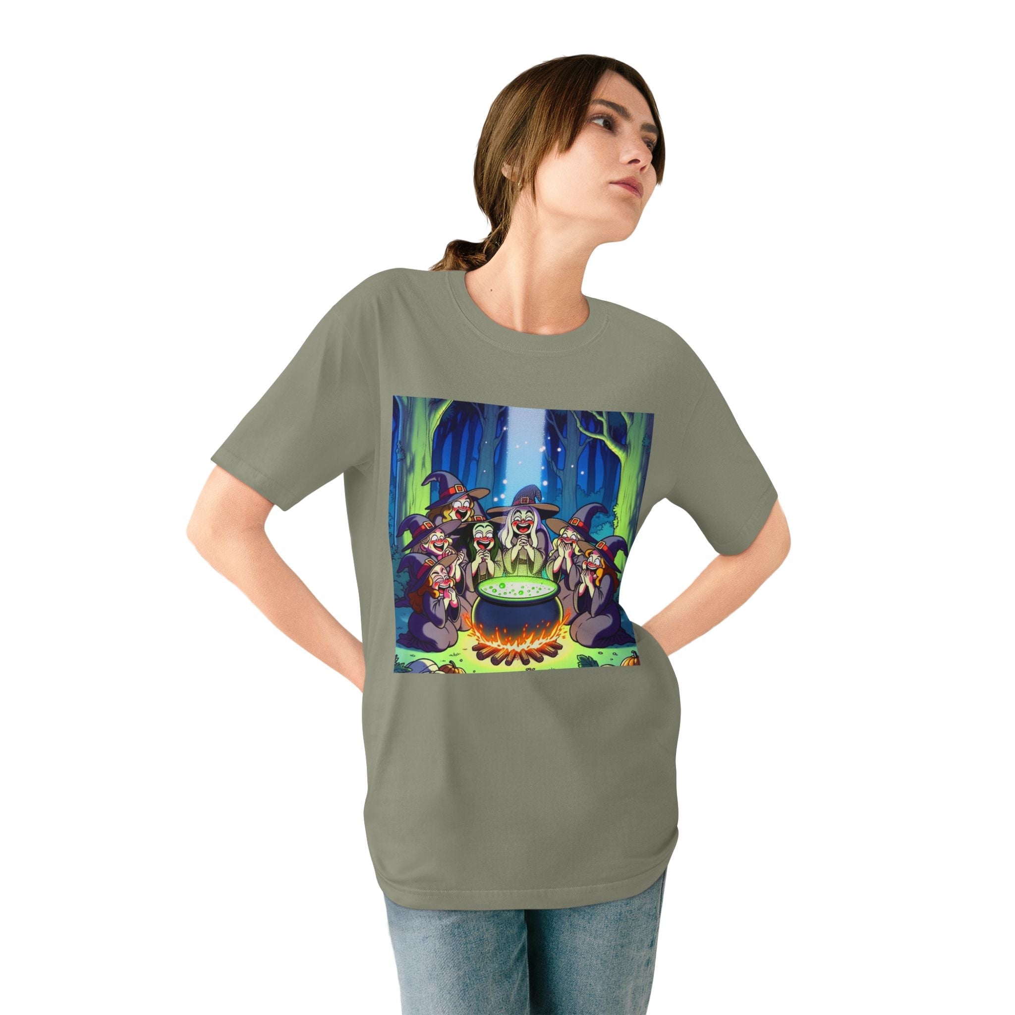 Cotton T-Shirt Witches Forest Scene Timeless Fright Night
