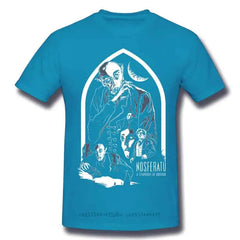 Cotton T Shirt with Horror Dracula Nosferatu Print