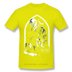 Cotton T Shirt with Horror Dracula Nosferatu Print