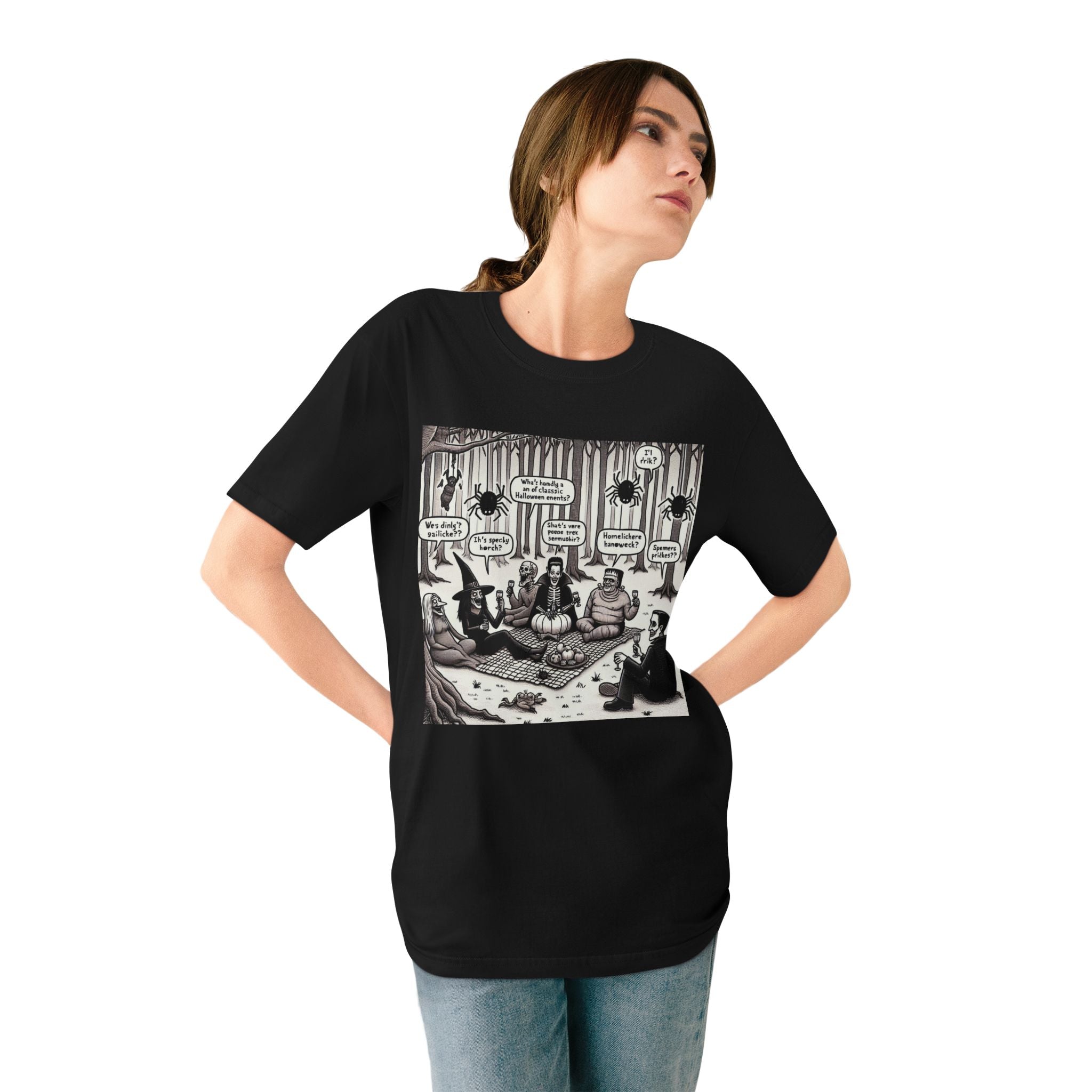 Cotton T-Shirt with Whimsical Fear Fables Halloween Design