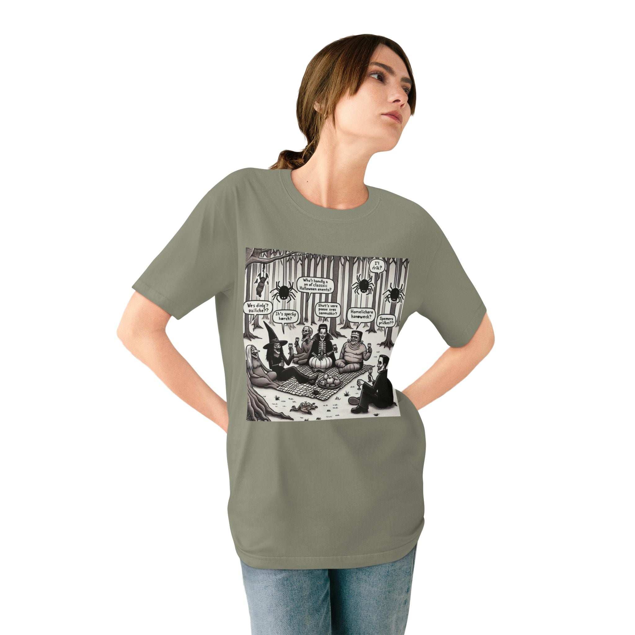 Cotton T-Shirt with Whimsical Fear Fables Halloween Design