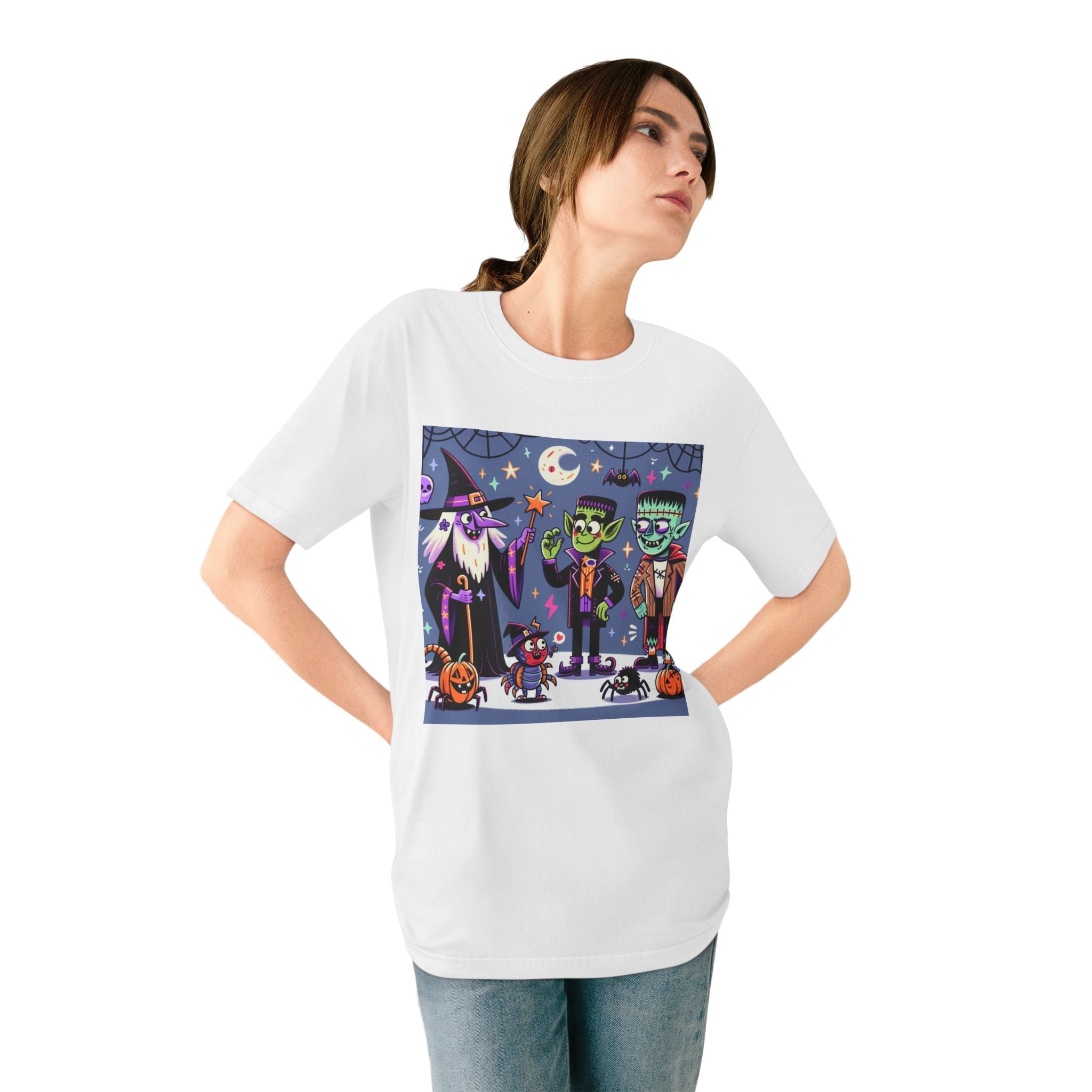 Cotton Terror T Shirt with Halloween Cartoon Characters