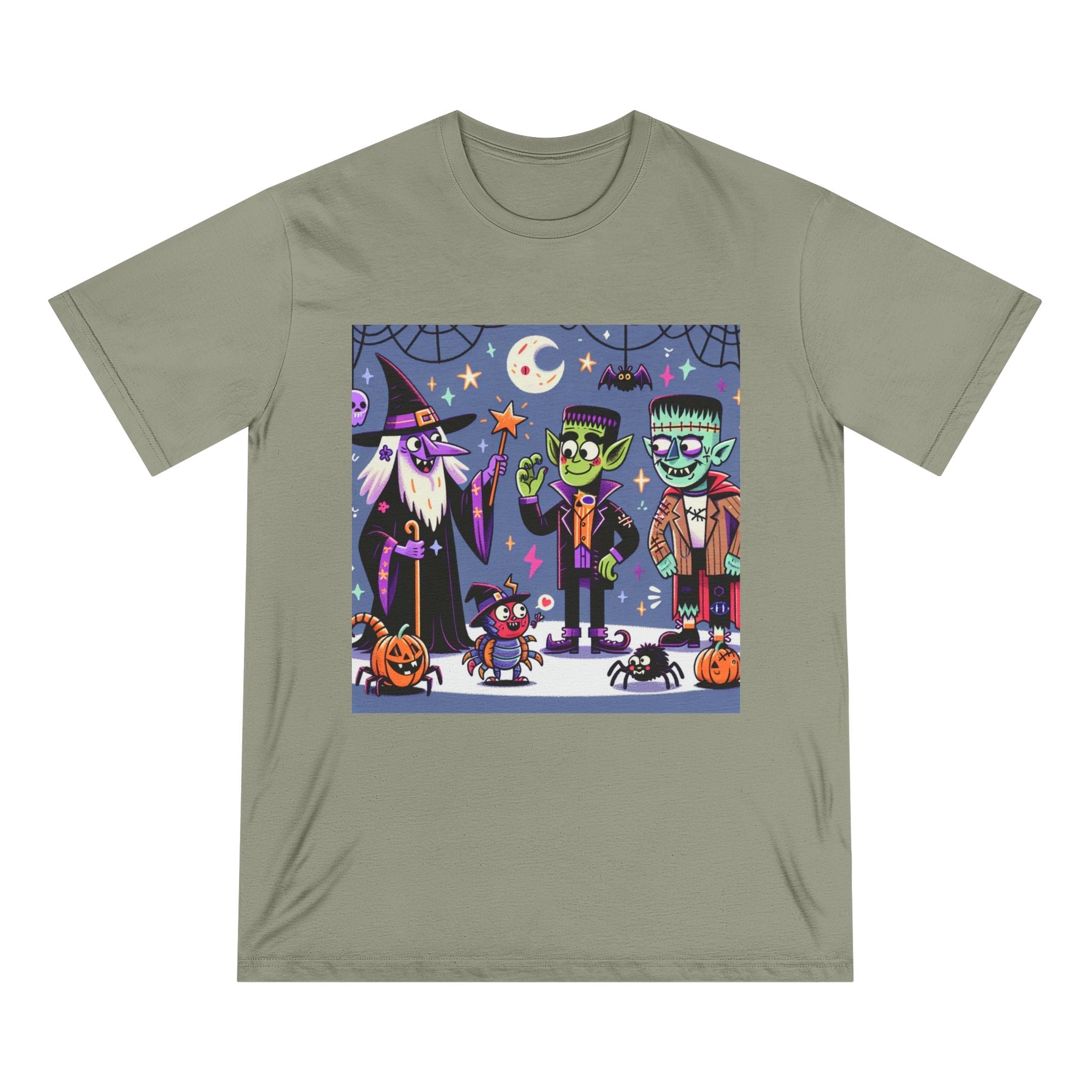 Cotton Terror T Shirt with Halloween Cartoon Characters