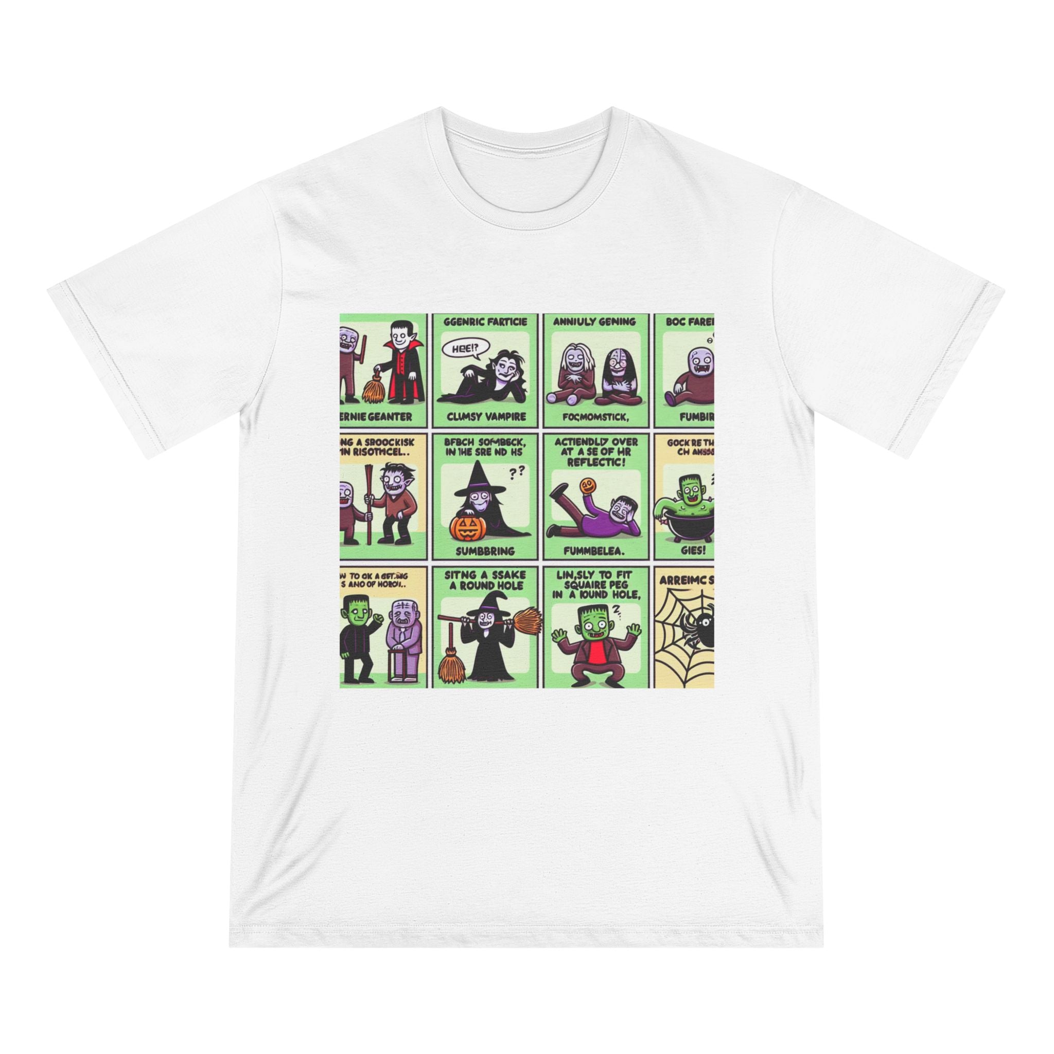Cotton Terror T-Shirt with Horror Characters Design White