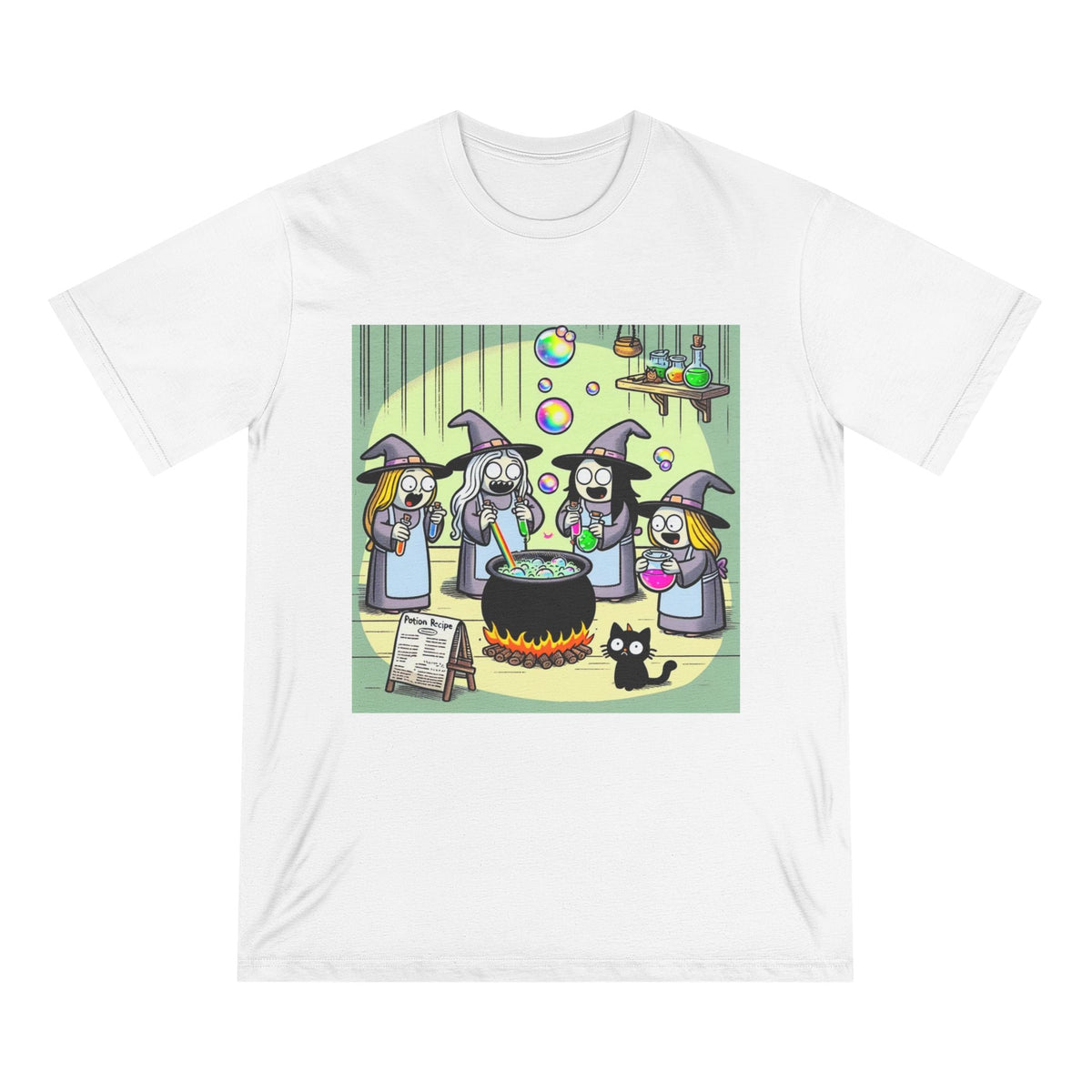 Cotton Unconventional Halloween T-Shirt with Witches