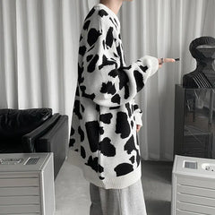 Cow Print Oversize Sweater